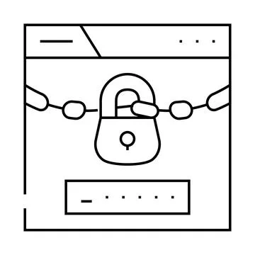 Password lock line icon vector illustration line Stock Illustration