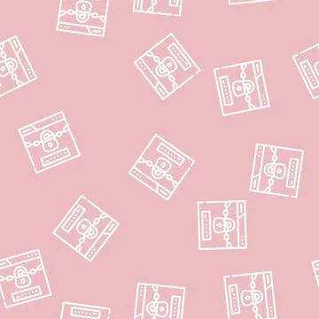 Password lock line vector seamless pattern line Stock Illustration