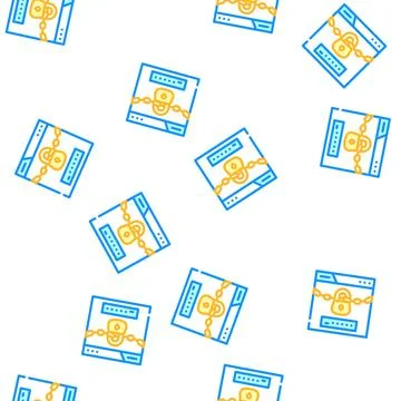 Password lock vector seamless pattern line Stockillustratie