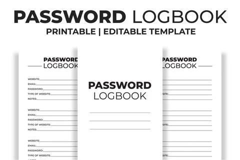 Password Logbook KDP Interior Stock Illustration