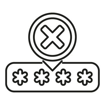 Password login error access denied security failure icon Stockillustratie