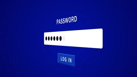 Password login field with log in button on blue background Stock Footage 305392849