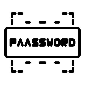Password login icon outline vector. Internet verify Stock Illustration