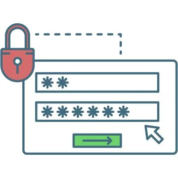 Password login icon, vector lock web symbol Stock Illustration