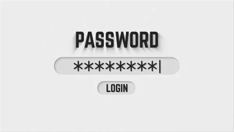Password Login Screen Animation  Typing Effect with Blinking Cursor Stock Footage 319897642