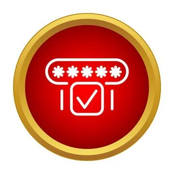 Password login security verification approving access icon Stock Illustration