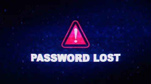 Password Lost Text Digital Noise Twitch Glitch Distortion Effect Error Animation Stock Footage 106697778