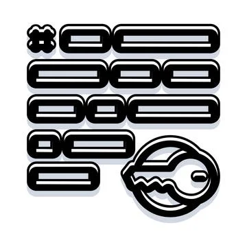 Password management and login authentication with key symbol Ilustración de archivo