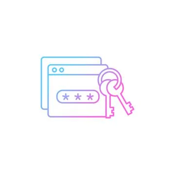 Password management gradient linear vector icon 스톡 일러스트