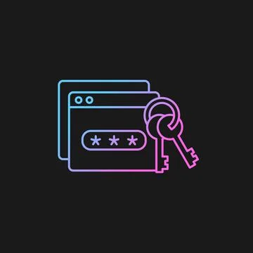 Password management gradient vector icon for dark theme Stock Illustration