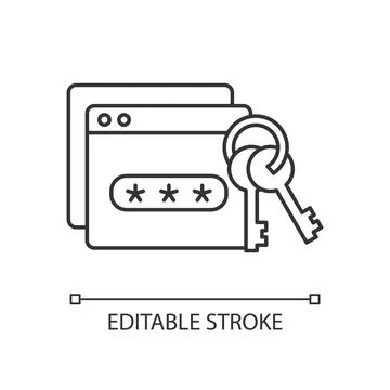 Password management linear icon Stock Illustration