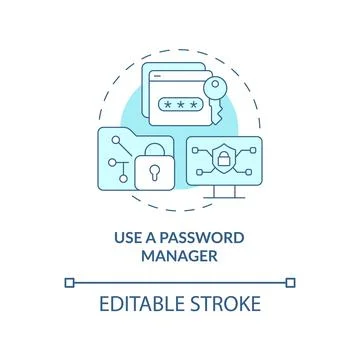 Password manager for information safety concept icon Stock Illustration