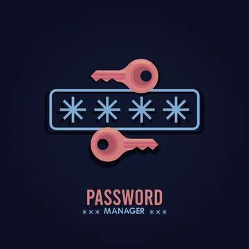Password manager theme with keys and cypher Stock Illustration