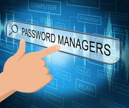 Password Managers Shows Security Program 3d Illustration Stock Illustration