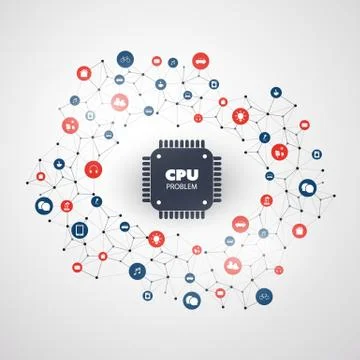 Password or Data Leak in Computers and Devices Due to CPU Bugs Illustrazione stock