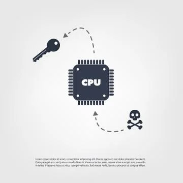 Password or Data Leak Problem Due to CPU Bugs and Vulnerabilities Stock Illustration