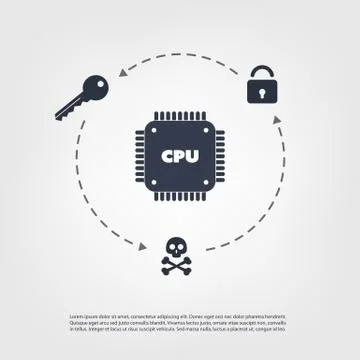 Password or Data Leak Problem Due to CPU Bugs and Vulnerabilities Stock Illustration