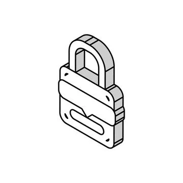 Password padlock isometric icon vector illustration 스톡 일러스트