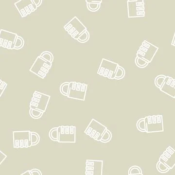 Password padlock line vector seamless pattern Stockillustratie