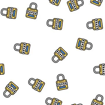 Password padlock vector seamless pattern Illustration