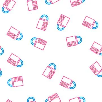 Password padlock vector seamless pattern Stock Illustration