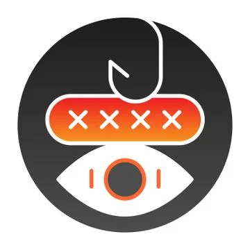 Password phishing flat icon. Hook and computer window color icons in trendy flat 스톡 일러스트