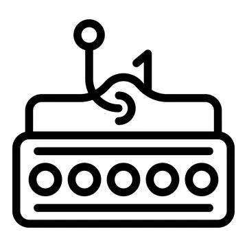 Password phishing icon outline vector. Scam virus bug Illustrazione stock