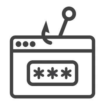 Password phishing line icon, security and hack イラスト素材