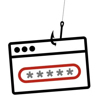 Password phishing line icon, security and hack, vector graphics Stock Illustration