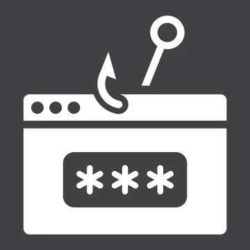 Password phishing solid icon, security and hack イラスト素材