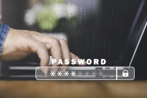 Password privacy authentication and authentication, access to cybersecurity.. Stock Photos