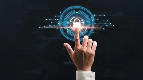 Password privacy authentication and authentication, access to cybersecurity.. Stock Photos