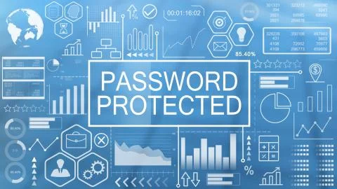 Password Protected, Animated Typography Illustrazione stock