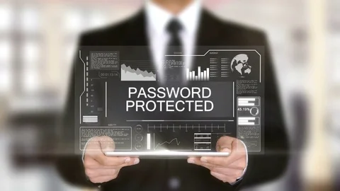 Password Protected, Hologram Futuristic Interface Concept, Augmented Virtual Stock Footage 77272735