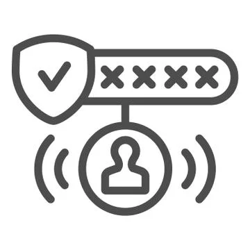 Password protected line icon. Password authorization vector illustration Stock Illustration