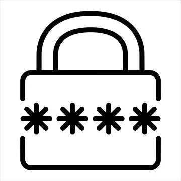 Password protected lock icon with asterisks 8K ultra quality image ratio Illustrazione stock