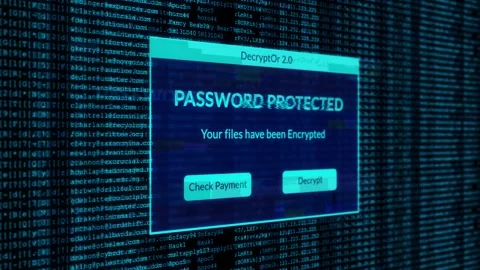 Password Protected Notification and check payment for decrypt system files Stock Footage 200937198