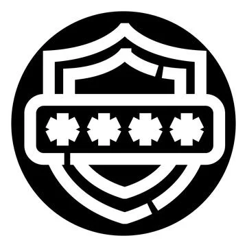 Password protected shield icon for data security Illustrazione stock