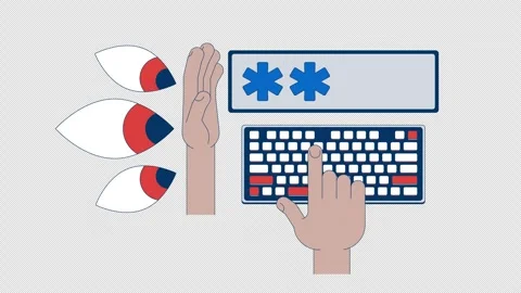 Password protection 2D animation Stock Footage 310078946