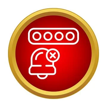Password protection with disabled notification alert icon Stock Illustration