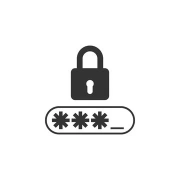 Password protection icon isolated. Flat design. Vector Illustration Stockillustratie