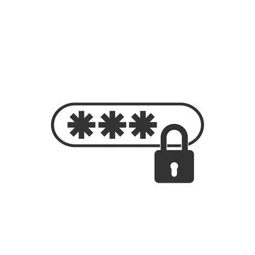Password Protection icon isolated. Flat design. Vector Illustration Stock Illustration