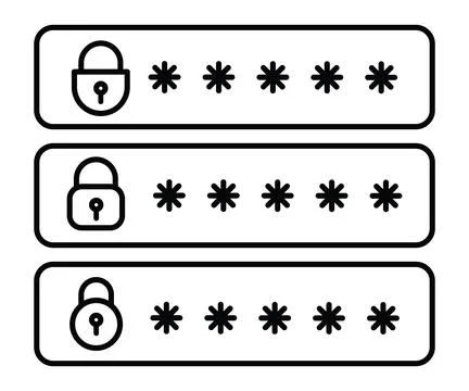 Password protection icon, password vector icon collection. Stock Illustration