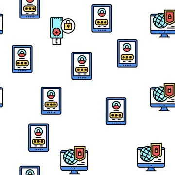 Password Protection Vector Seamless Pattern Illustrazione stock
