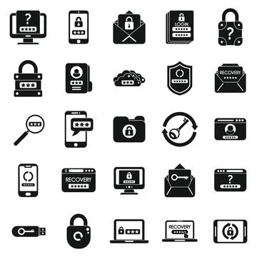 Password recovery icon simple . Computer lock Stock Illustration