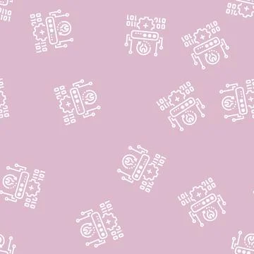 Password recovery line seamless pattern Illustrazione stock