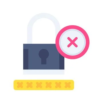 Password Rejected Icon Image. Stock Illustration