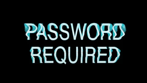 PASSWORD REQUIRED text on the RETRO VHS TV SCREEN with glitch effect. A retro VH Stock Footage 103869701