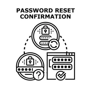 Password reset confirmation process for secure online access Stock Illustration