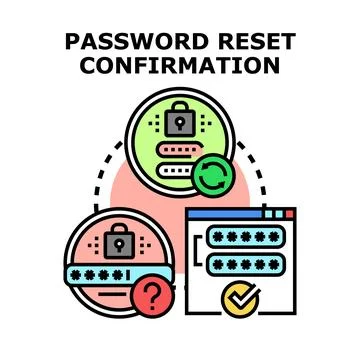 Password reset confirmation process for secure online access Stock Illustration